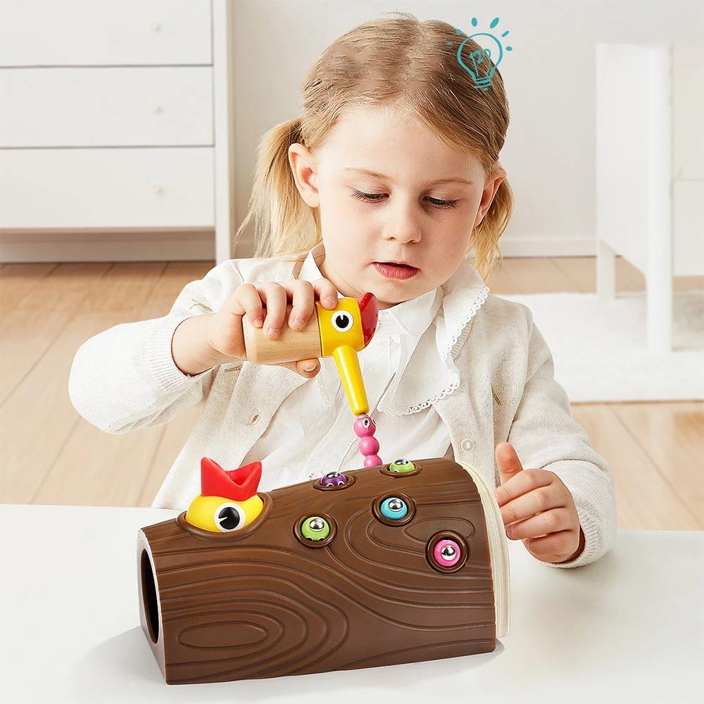 FeedingBird™ - Jouets magnétique attrape - ver | Jeux enfants - Bébé en croissance