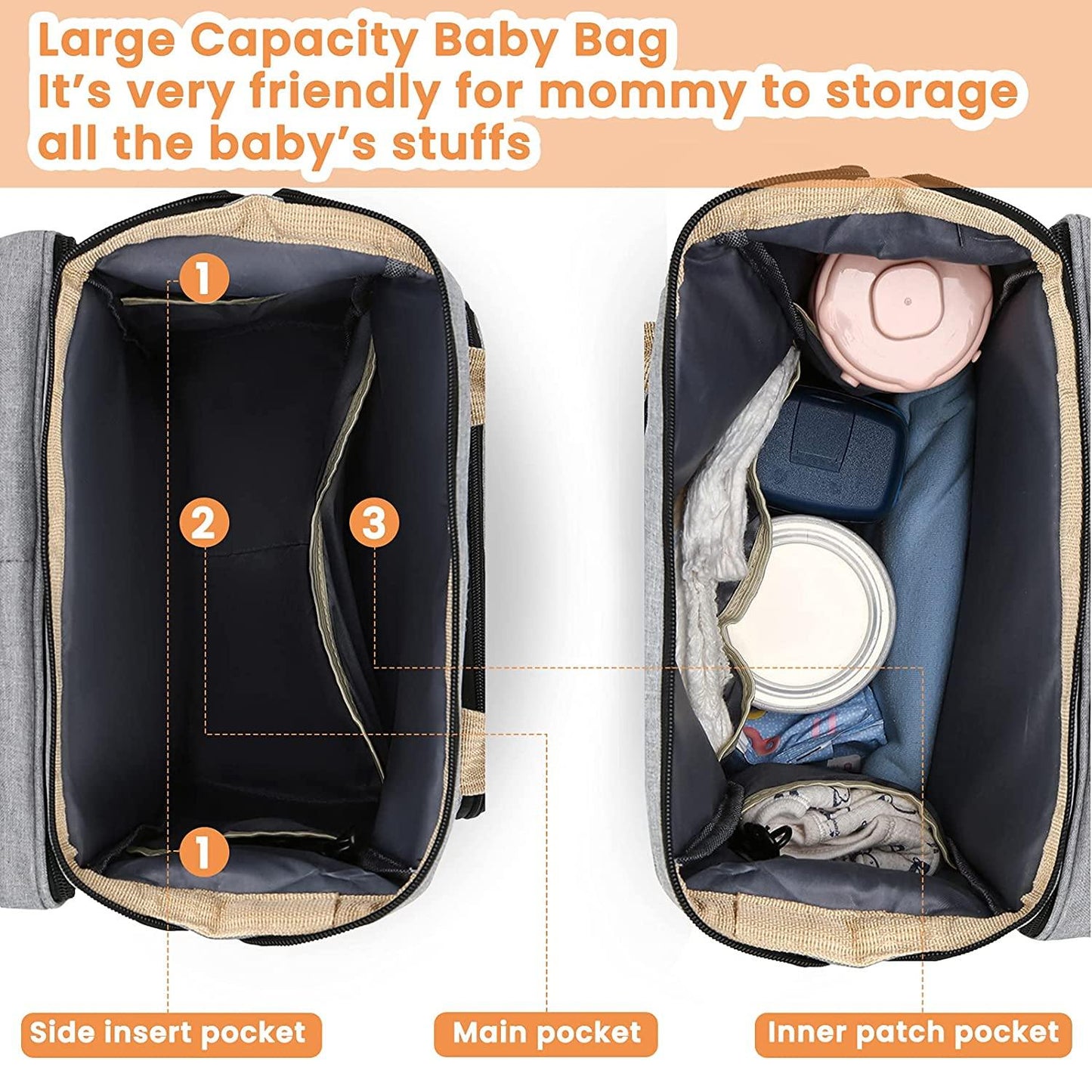 Sac à langer portatif | Berceau de voyage BabyNappy™ - Bébé en croissance