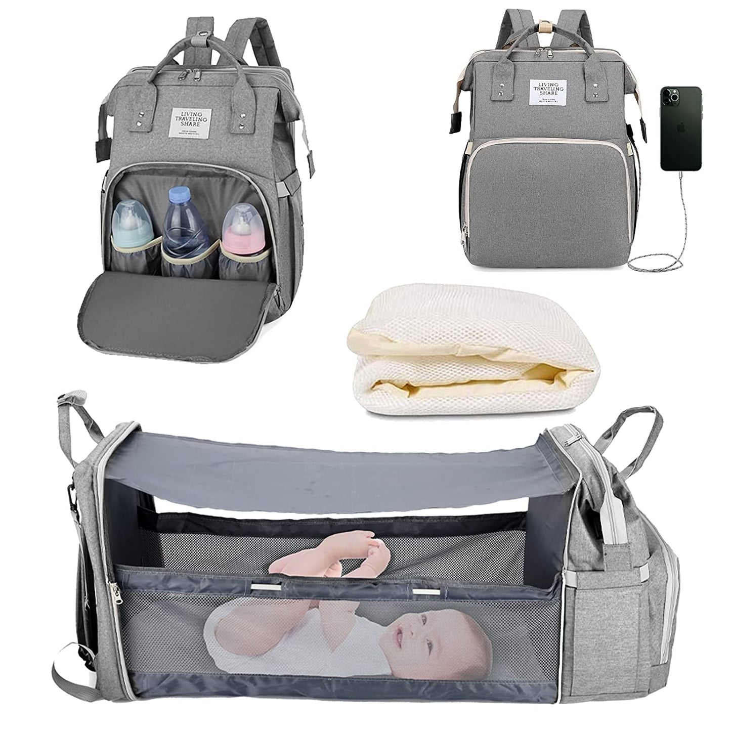 Sac à langer portatif | Berceau de voyage BabyNappy™ - Bébé en croissance